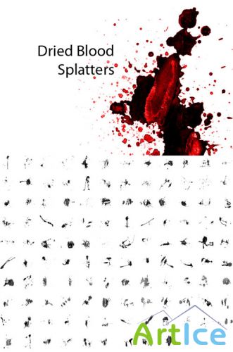 Dried Blood Splatters Photoshop Brushes