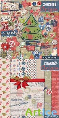 Scrap Set - Xmas Origin Joy PNG and JPG Files