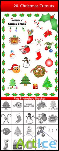 Christmas Cutouts and Photoshop Brushes