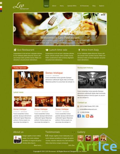 LeoTheme - Leo Restaurant Express Template For Joomla 2.5