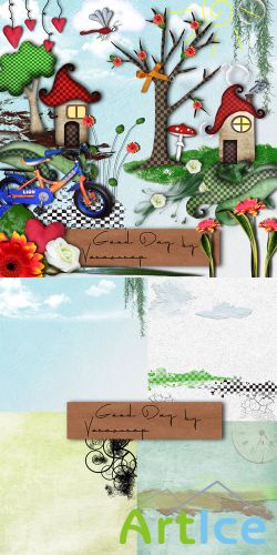 Scrap Set - Good Day PNG  Files