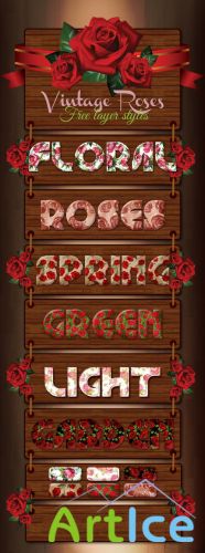 Beautiful Vintage Roses Photoshop Styles