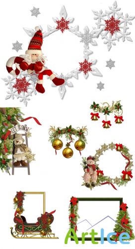 Scrap Set - Christmas toys and snowflakes PNG Files