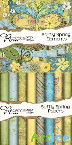 Scrap Set - Softly Spring PNG and JPG Files