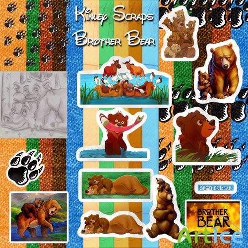 Scrap Set - Brother Bear PNG and JPG Files