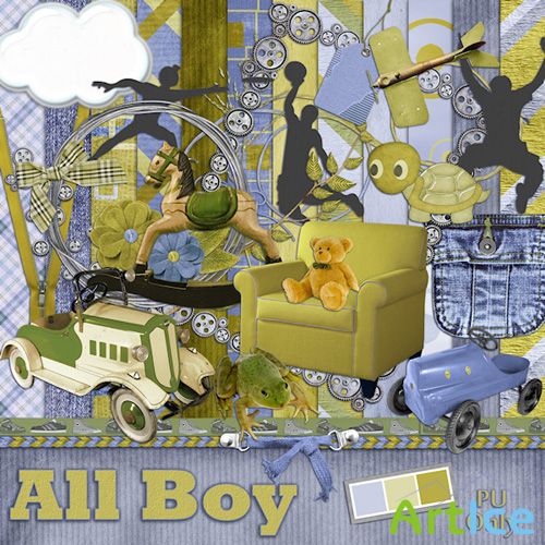 Scrap Set - All Boy PNG and JPG Files