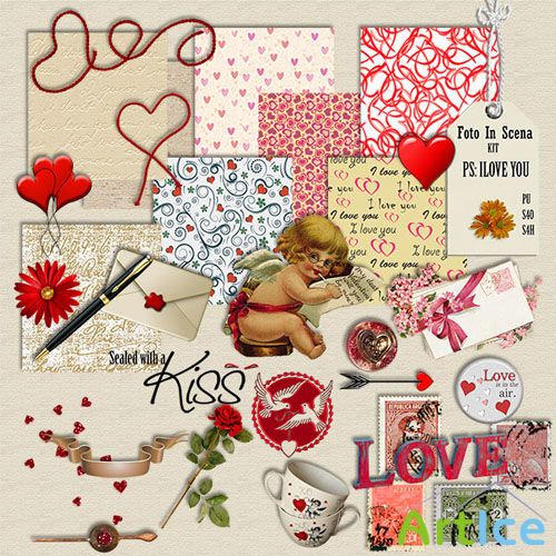 Scrap Set - Foto In Scena PS I LOVE YOU