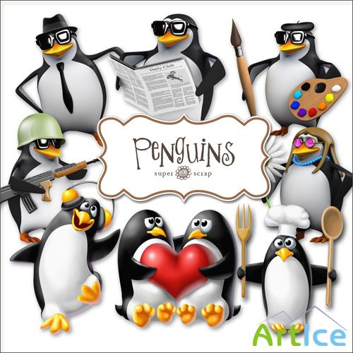 Scrap Set - Penguins PNG Files