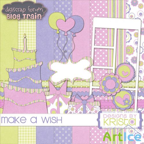 Scrap Set - Make a Wish PNG and JPG Files