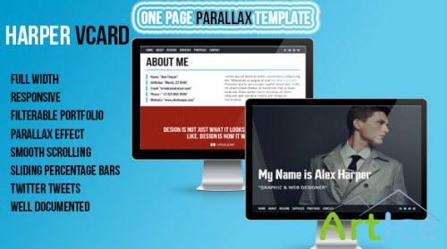 ThemeForest - Harper - Responsive Parallax Vcard