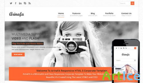 ThemeForest - ArinaFA Responsive HTML 5 Corporate Template