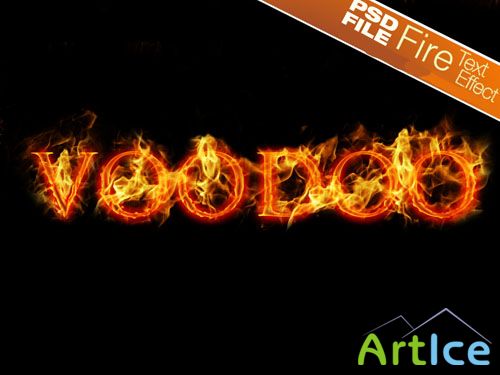 Fire Text Effect PSD Template