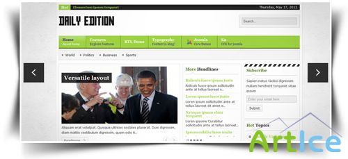 ThemeXpert - Daily Edition - Yet Another News/Magazine Joomla 2.5 Template