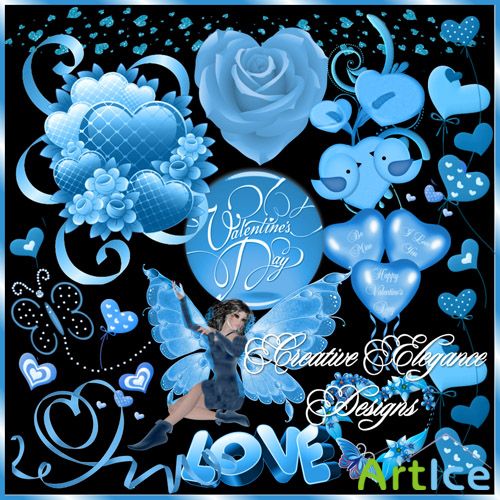 Scrap set - Blue Valentines