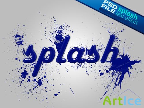 Splash Text Effect PSD Template