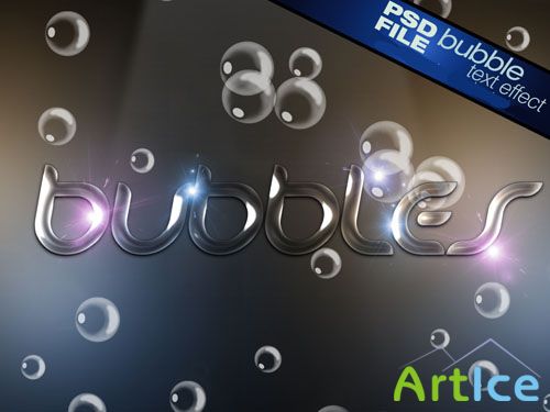 Bubble Text Effect PSD Template