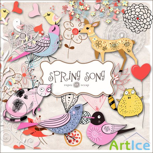 Scrap Set - Spring Song PNG Files