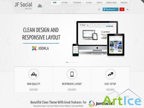 JoomForest - JF Social v1.1 - Premium Template For Joomla 2.5