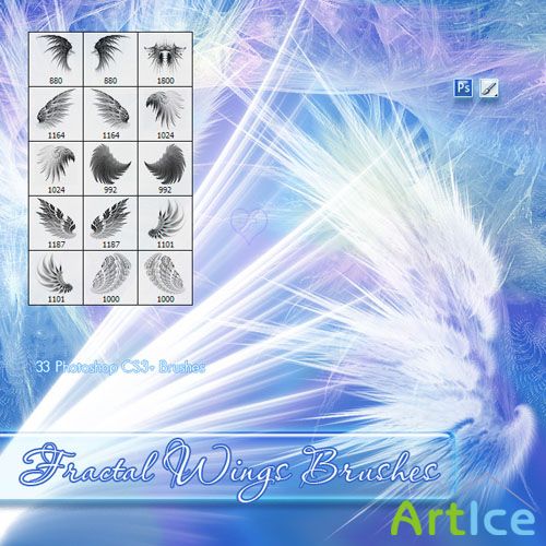 Fractal Wings Photoshop Brushes