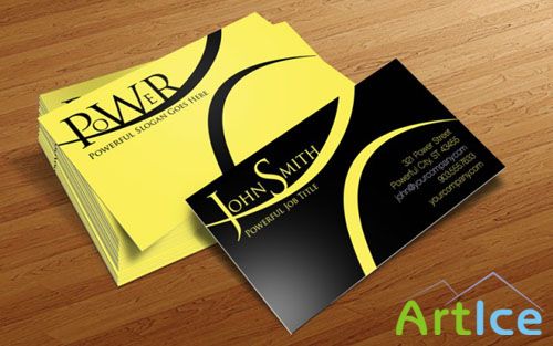 Power Business Card PSD Template