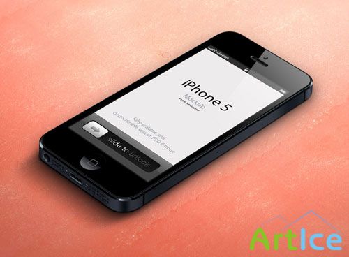 3D iPhone 5 Vector Mockup PSD Template #1