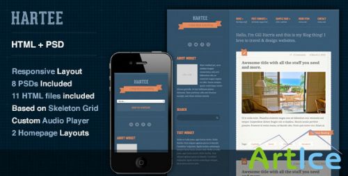 ThemeForest - Hartee - A Tumblr Style HTML Template