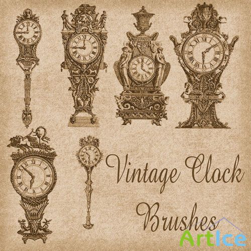 Vintage Clock Photoshop Brushes