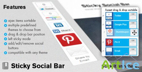 CodeCanyon - Sticky Social Bar v1.4.3