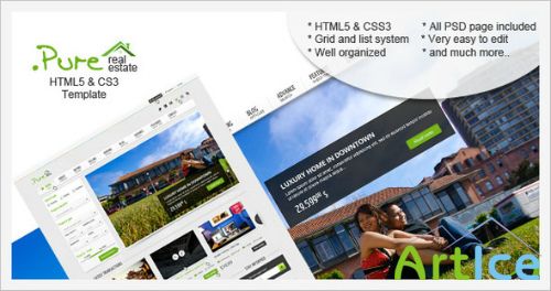 ThemeForest - .Pure Real Estate HTML5 & CSS3 Template