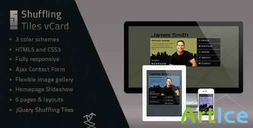 ThemeForest - Shuffling Tiles vCard