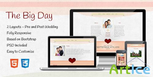 ThemeForest - The Big Day - Responsive One-Page Wedding Template