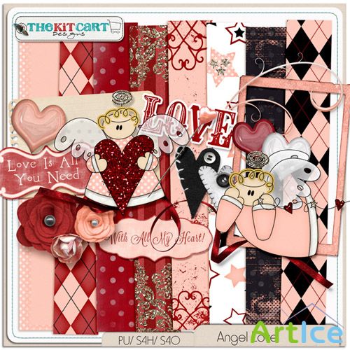 Scrap Set - Angel Love PNG and JPG Files