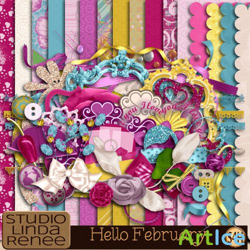 Scrap Set - Hello February PNG and JPG Files