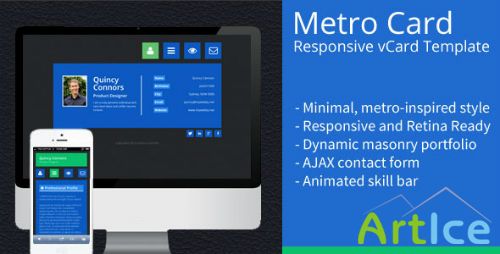 ThemeForest - Metro Card - Minimal, Responsive vCard Template