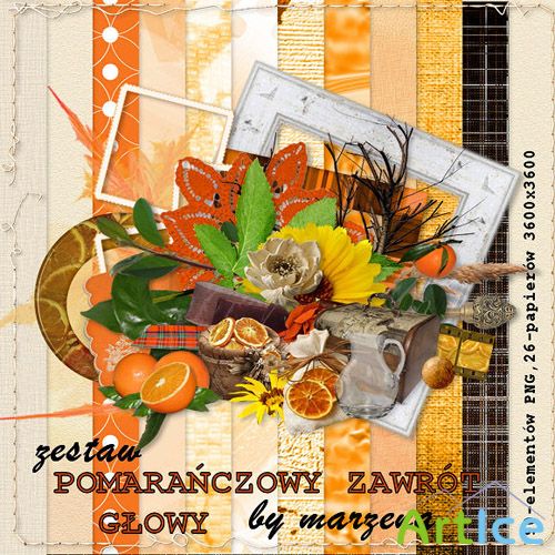 Scrap Set - Orange Dizziness PNG and JPG Files