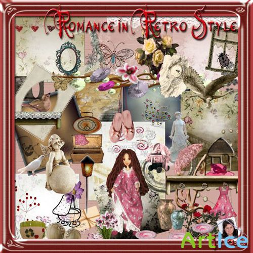 Scrap Set - Romance in Retro Style