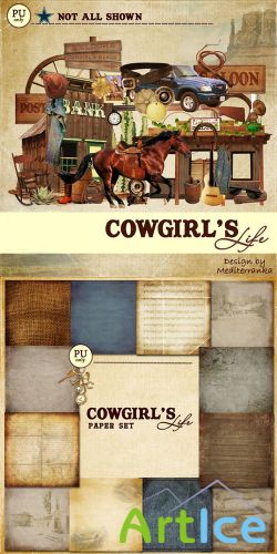 Scrap Set - Cowgirls Life PNG and JPG FIles