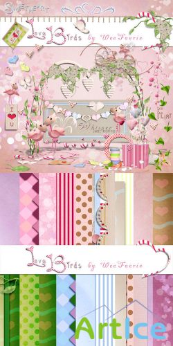 Scrap Set - Love Birds PNG and JPG Files