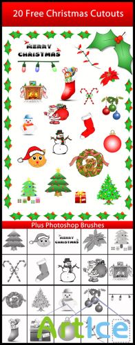 Christmas Cutouts and Photoshop Brushes