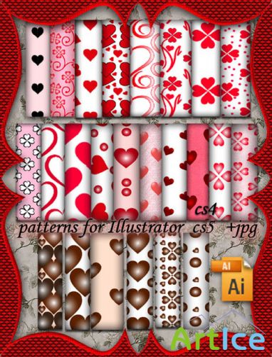 Vector Valentine Patterns for Adobe Illustrator