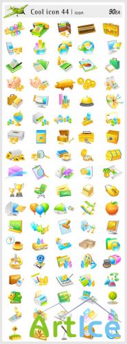 44 Yellow Cool Icon Vector Set