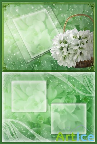 Floral Romance Snowdrops PSD Template