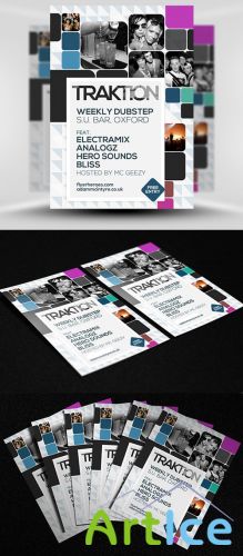 Traktion Student Night Party Flyer/Poster PSD Template