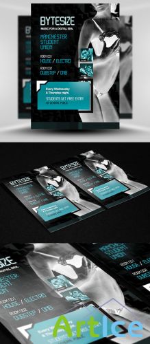 Bytezise Techno Party Flyer/Poster PSD Template