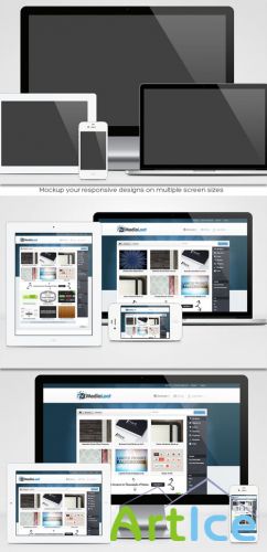 MediaLoot - Responsive Design Mock-up Pack