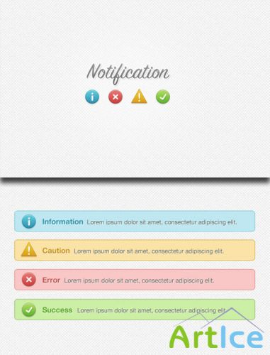 WeGraphics - Notification / Alert Boxes PSD