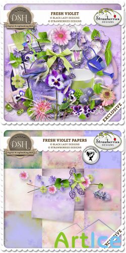 Scrap Set - Fresh Violet PNG and JPG Files