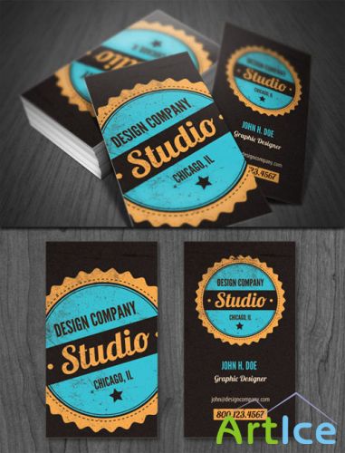 WeGraphics - Vintage Badge Business Card Template