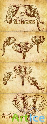 WeGraphics - Hand Drawn Elephant Vectors