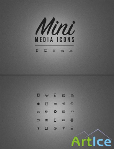 WeGraphics - 25 Mini Media Icons